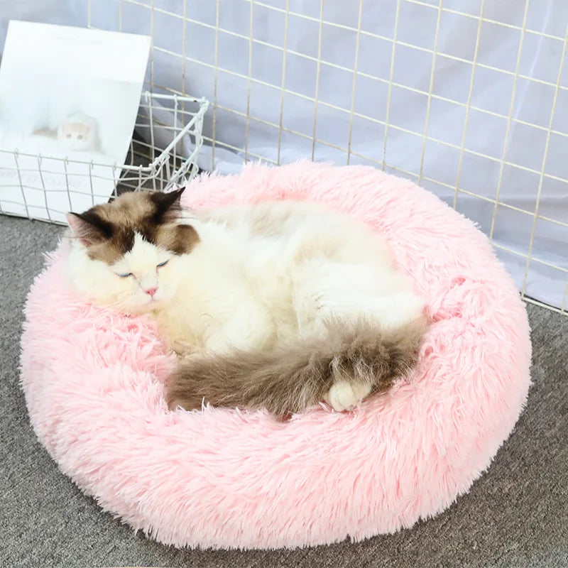 Plush Donut Cat Dog Bed