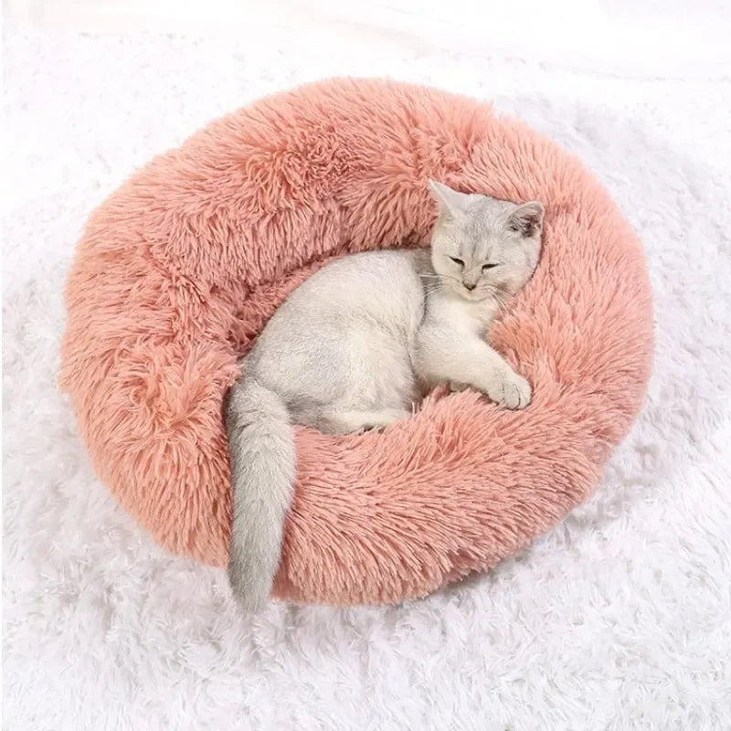 Plush Donut Cat Dog Bed