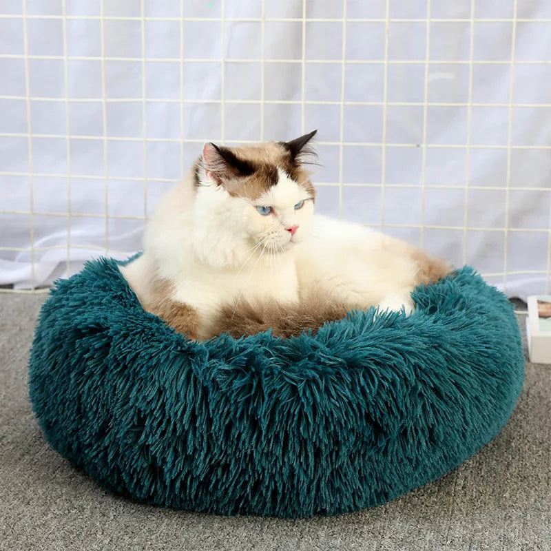 Plush Donut Cat Dog Bed