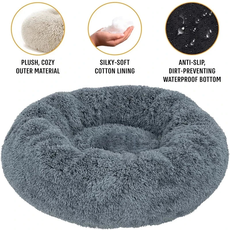 Plush Donut Cat Dog Bed