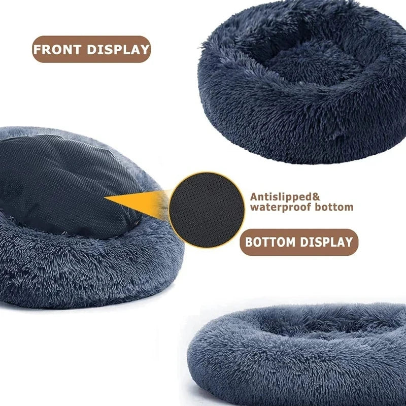 Plush Donut Cat Dog Bed