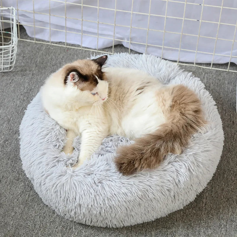 Plush Donut Cat Dog Bed