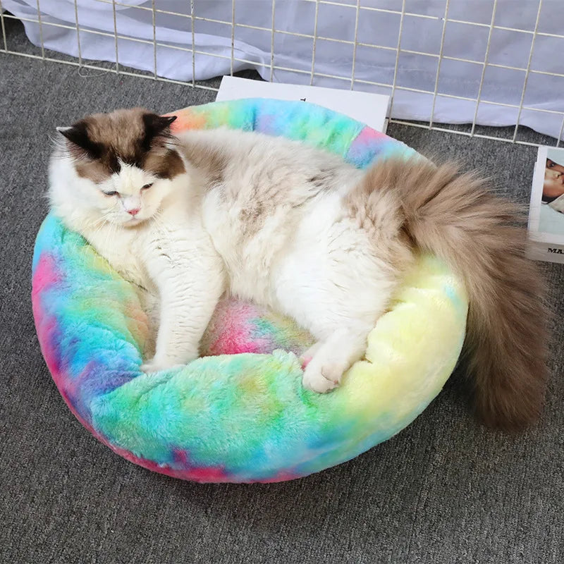 Plush Donut Cat Dog Bed