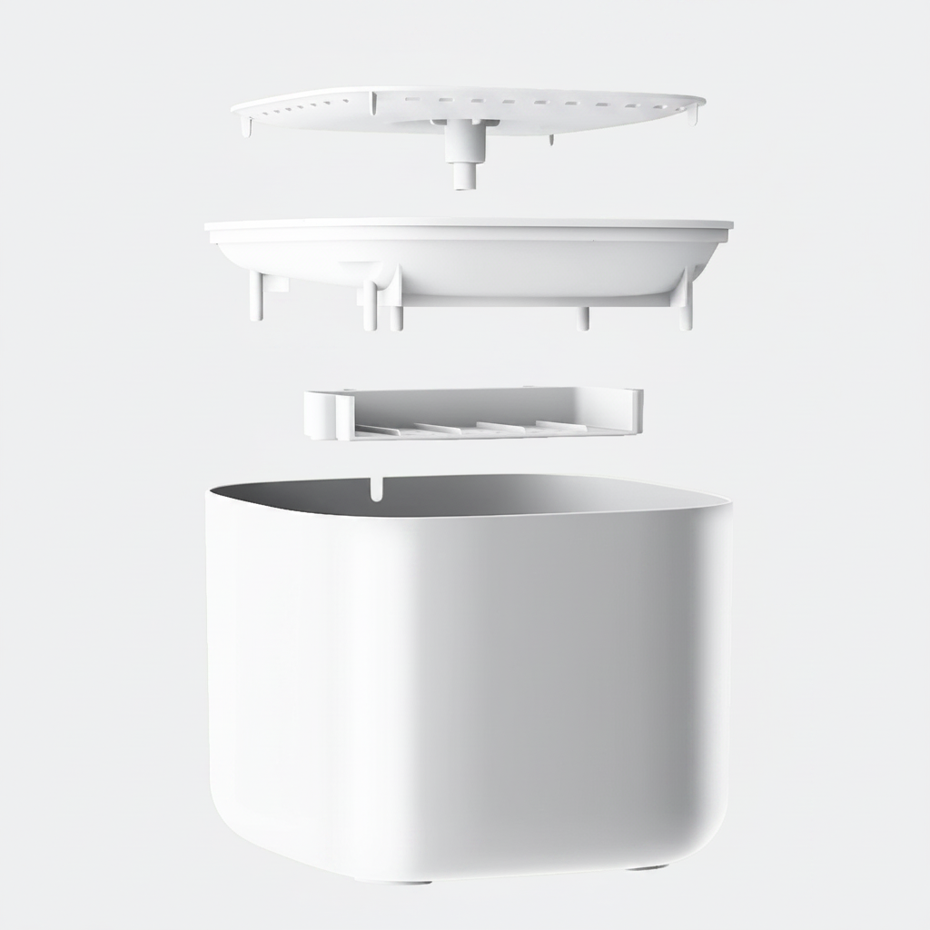 Pet water fountain exploded view - medium size
